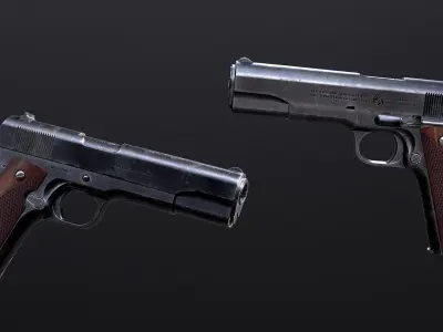 2 Models - Default and Tuning - Handgun Colt 1911 Low-poly 3D model