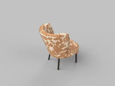chair with floral pattern 3D model