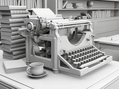 Vintage Mechanical Typewriter 3D model