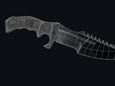 Military Knife Low-poly 3D model get