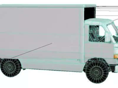 Mitsubishi Fuso Canter Box Truck Low Poly Cargo Model Low-poly 3D model