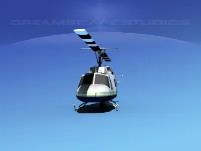 Bell 212 V09 Police SWAT 3D model