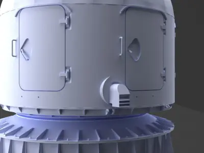 AK-176 naval gun turret 3D model