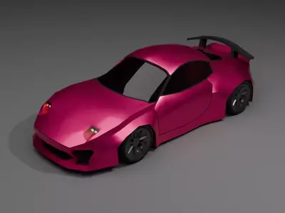 Low-poly Sports car 03 Game Ready vehicle OBJ FBX Low-poly 3D model