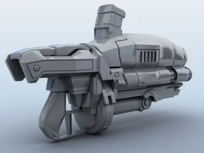 Sci-Fi Gun 3D model 6