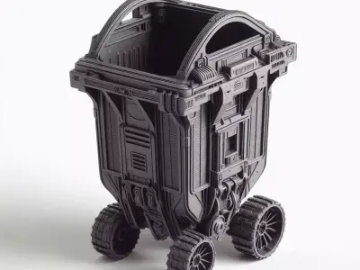 Robotic Recycle Bin 3D Model 3D print model