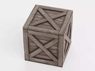 Wooden Crate V5 - Clean Storage and Transport Box 3D model
