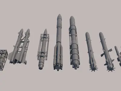 Rocket SET tank rack 3D model