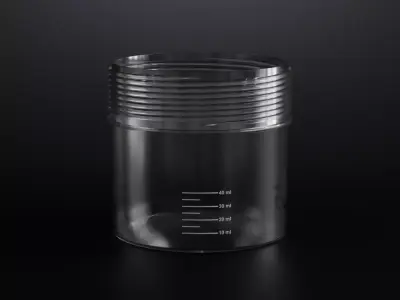 Plastic Sample Jar with Screw Cap 40 ml Low-poly 3D model