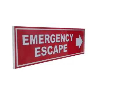 Emergency Escape Poster Low-poly 3D model