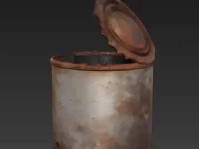 Rusty Torn Tin Can  Photogrammetry 3D Scan 3D model