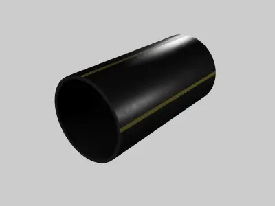 Technical HDPE pipes  with orange lines highpoly 3D model