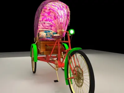 Chinese rick shaw 3D model