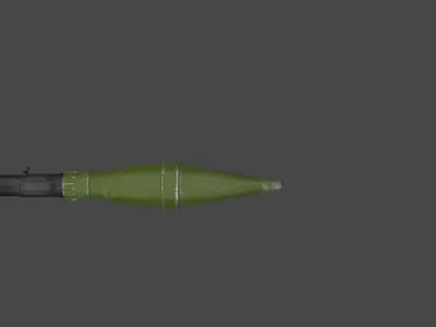 RPG-7 two grenade launchers on wooden wall 3D model