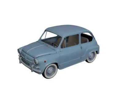 Classic Fiat 600 Vintage European Compact Car 3D model