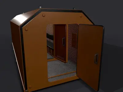 Used Refuge Chamber Container PBR Low-poly 3D model