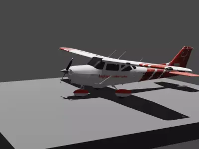 Cessna 172 Skyhawk Angkasa Aviation Academy Low-poly 3D model Low-poly 3D model