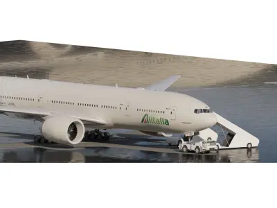 BOEING 777 2016 with interior 3D model