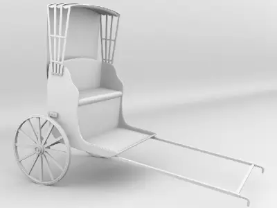 rickshaw    ricksha Low-poly 3D model