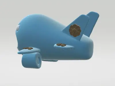 cartoon airplane 3D print model