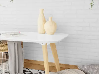  Three Light Wooden Vase Models 