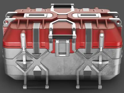 Detailed Sci Fi Container Red 3D model