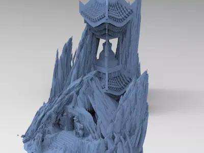 Shogun Temple Temple rocks 2 3D model