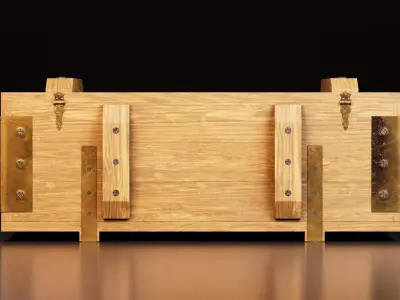 Wooden Storage Chest 3D model