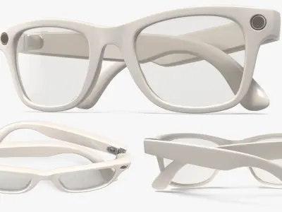 AI Camera Smart Glasses Wearable Electronics Beige 3D model