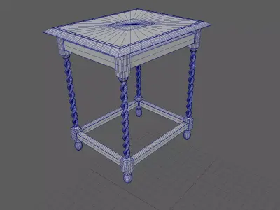 Wooden Table 3D model 7