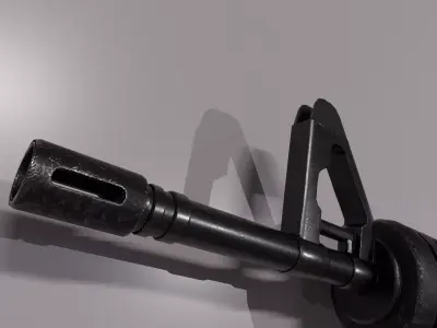 M4 Commando Gun Low-poly 3D model