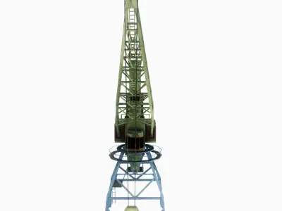 Port gantry crane 1 low poly Low-poly 3D model