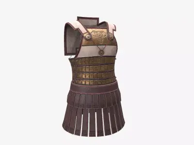 Ancient Armor LamellarLinothorax 3D Model Game Ready PBR LowPoly Low-poly 3D model