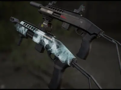 Weapon Pack Low-poly 3D model 2