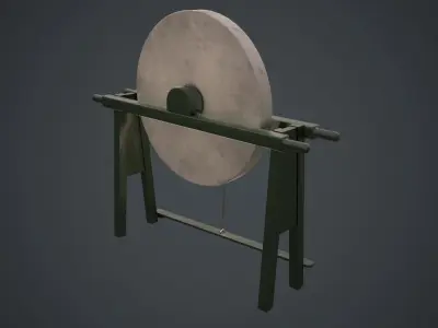 Grindstone 1A Low-poly 3D model