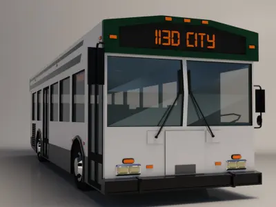 Low-Poly Cartoon City Bus Low-poly 3D model