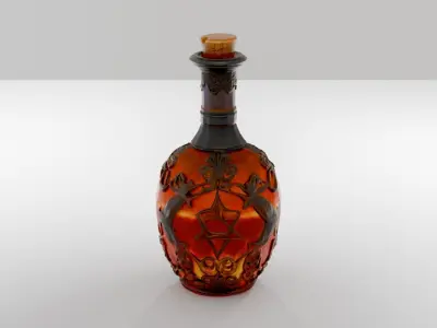 3D Vintage Decorative Bottle Model 3D model