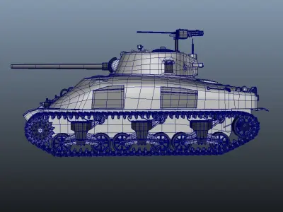 MilitaryTank sherman tank 3D model