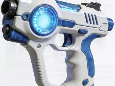 Futuristic Sci-Fi Pulse Pistol 3D  Low-poly 3D model