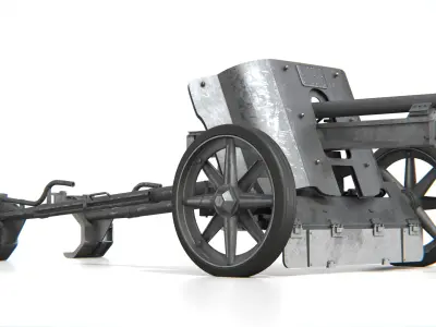 5cm Pak 38 Anti-Tank Gun 3D model