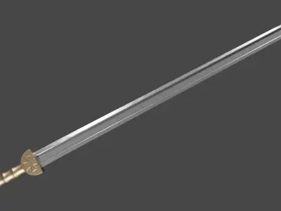 Langsax sword with Gladius handle Low-poly 3D model