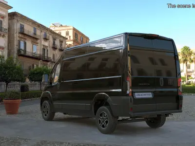  Black Fiat Ducato Small Van 2025 Rigged for Maya 