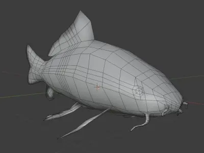 Koi Fish Lowpoly Animated Rigged Low-poly 3D model
