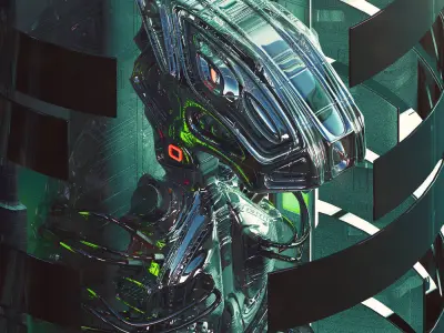 Steampunk hardcore cool scene ideas Low-poly 3D model