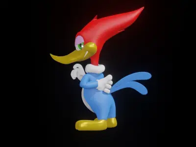Woody Woodpecker Low-poly 3D model