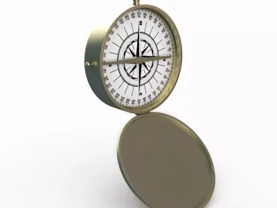 Compass gold ring 3D model