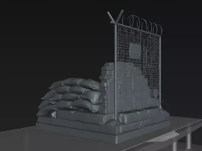 Urban Military Diorama Base STL 3D Print Display Terrain 3D print model