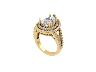 Pear Art Deco Ring 3D print model