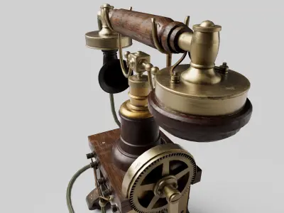 19th Century Vintage Telephone Low-poly 3D model