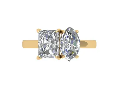 Solitair 3 Stone Ring 3D print model purchase